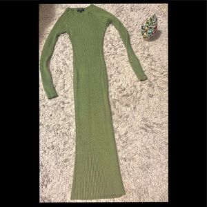 Long-thick striped long-sleeve woven dress, stretchy and super comfortable!